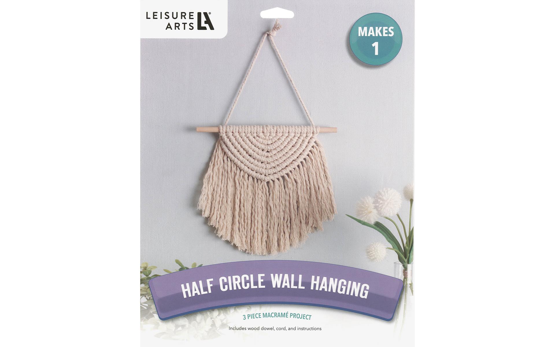 Leisure Arts Macrame Kit Half Circle Hanging, Macrame Kits for